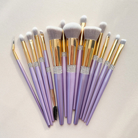 Grosir bubuk Highlighter rambut sintetis pabrik kustom pemasok Makeup kontur ungu Kit rias wajah profesional