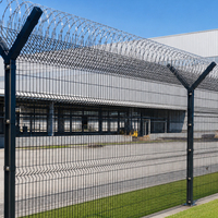 Clôture en treillis transparente anti-escalade robuste 358 en acier galvanisé, barrière de sécurité pour les délimitations de prisons et d'aéroports