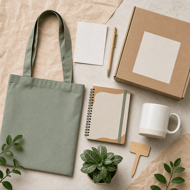 Custom Sustainable Office Starter Kit With RPET Tote Seed Card Bamboo Pen Notebook Mug Desk Plant Gift Packaging Set