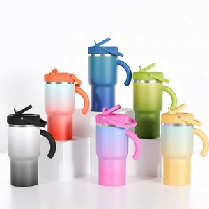 Bouteille d'eau personnalisable la plus populaire, écologique, noire, en acier inoxydable 316, tasse personnalisable avec poignée - Product Image 1