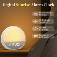 Réveil intelligent avec lumière du soleil, réveil pour enfants et adultes, chambre à coucher, avec simulation de lever de soleil, 22 sons de la nature, horloge numérique de table