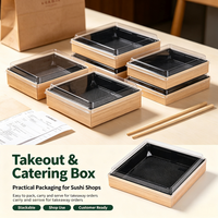 Barquette carrée en plastique jetable Mizawa pour pâtisseries, sushis, pâtisseries à emporter, pique-niques, fruits coupés – Boîte d'emballage personnalisable