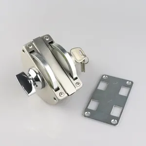 Commercial wall to glass door lock with keys