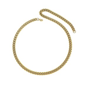 สร้อยคอสแตนเลสสตีลแบบ Curb Chain สไตล์วินเทจ ชุบทอง 18K แบบสุญญากาศ ดีไซน์ทรงกลม ลิงค์แบบยุโรปอเมริกัน เครื่องประดับแฟชั่นทันสมัย - Product Image 5