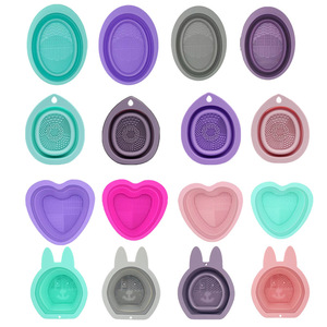 Alfombrilla de Silicona Plegable para Limpiar Brochas de Maquillaje, Ecológica, Herramienta de Belleza para Lavar Brochas, Uso Doméstico - Product Image 1