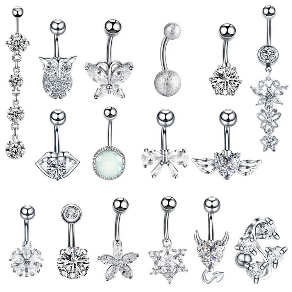 Honor Of Crysal 1PC Steel Sexy Belly Button Rings Navel Piercing Ombligo Nombril Ear Piercings Navel Ring Body Jewelry