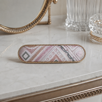 Barrette à cheveux élégante pour femmes, faite à la main, en brocart tissé, avec un fermoir en métal doré, pour un style quotidien et vintage