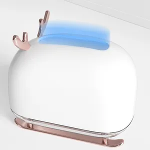 SAMANL Mini Sled Deer Weiß und Pink Niedlich Kunststoff Box Schreibtisch Organizer Kunststoff Toiletten papier Box