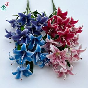 Flor de Seda Artificial 3D de Lirio con 9 Cabezas, Decoración Impermeable para el Hogar, Accesorios para Bodas, Marca Dalin Craft - Product Image 1