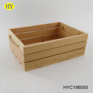 Hộp Thùng Gỗ Thô Chưa Hoàn Thiện Tự Nhiên Tùy Chỉnh Với Tay Cầm Đay Bán Sỉ - Product Image 4