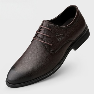 Chaussures habillées pour hommes en cuir véritable de vachette, à enfiler, avec coussin d'air, imperméables, style Derby anglais - Product Image 2