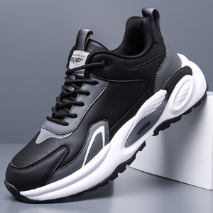 Baskets Chunky pour Hommes à Bout Rond, Tige Synthétique, Semelle Extérieure en Caoutchouc, Semelle Intermédiaire EVA Amortie, Doublure Douce, Chaussures de Sport à Lacets pour l'Automne - Product Image 3