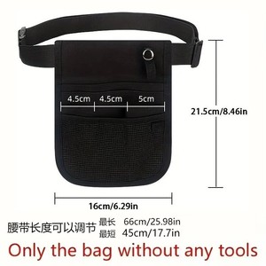 <b>Nurse</b> Fanny Pack Medical Tool Storage <b>Bag</b> With Waist Strap Portable Gray And Black Oxford Cloth Sports Accessory <b>Bag</b> - Product Image 5