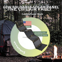Panneau solaire portable pliable MULOYAL SPF080 60W USB 5V, mini batterie externe pour le camping et les voyages