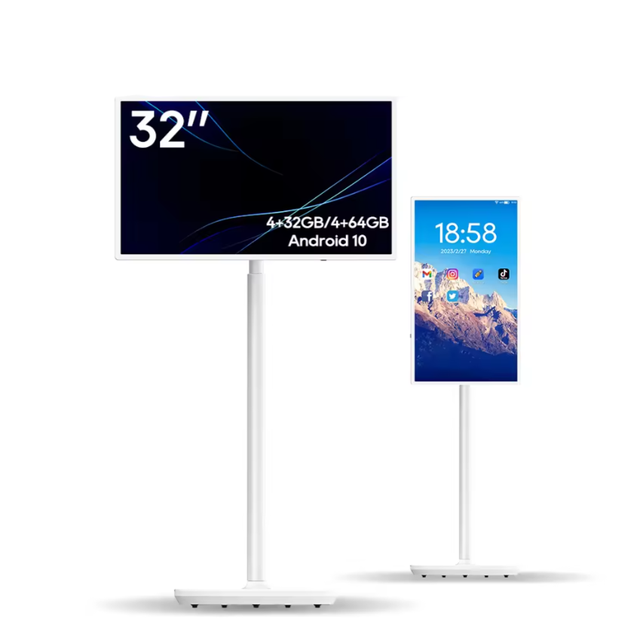 32 Inch Android Smart HDTV Portable Wireless Mobile TV with Rechargeable Battery Stand Interactive Screen Touch