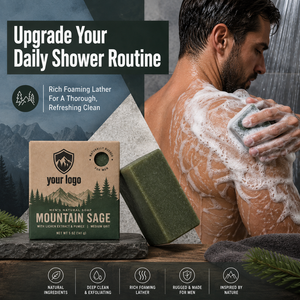 High Quality Naturally Forest Scent <b>Men</b> Soap <b>Bubbles</b> Refreshing Smooth Gentle Clean Improve Texture Rapid Mountain Sage Soap - Product Image 4