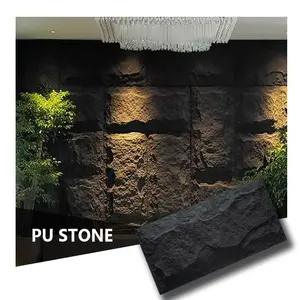 Panel dinding Pu batu 3d, Moq kecil ukuran Jumbo Pu batu budaya poliuretana dekorasi