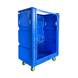 Tecnología de rotomoldeo Carrito de lavandería de plástico Hospital Hotel Carrito de jaula alta Carrito de servicio de lavandería con rueda - Product Image 1