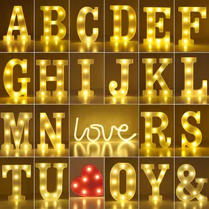 Newish festa di compleanno decorazione di nozze romantico 3d capitale Led lettera segno luce