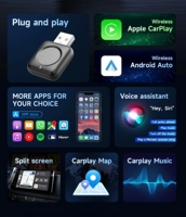 Adaptador Inalámbrico para Auto con Android Auto y Carplay, Mini Caja Carplay, Dongle de Conexión Automática, Caja Inteligente Plug and Play para Autos con Carplay Cableado