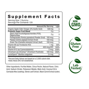 Suplemento Dietético OEM/ODM 4 en 1 Keto ACV Gummies con ACV Orgánico, Probióticos y Vitaminas B con Cromo Chromax - Product Image 2