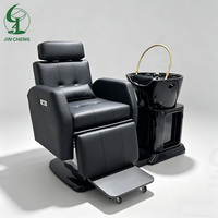 Jincheng fauteuil inclinable électrique haut de gamme fauteuil de lavage pour coiffure hydrothérapie massage shampoing lit avec bassin en céramique