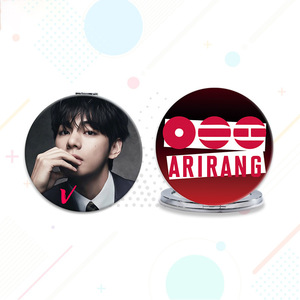 Espejos Cosméticos Redondos Plegables Portátiles de K-pop para Viaje, Mercancía del Tour Mundial 2026 de Ídolos, Listos para Enviar al por Mayor (JK, V, <span class=keywords><strong>JIN</strong></span>) - Product Image 2