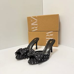 ZA2026 Nuove <span class=keywords><strong>Scarpe</strong></span> da <span class=keywords><strong>Donna</strong></span> Primaverili, Effetto Satinato con Fiocco, Eleganti Sandali con Tacco Sottile in Stile Europeo-Americano - Product Image 5
