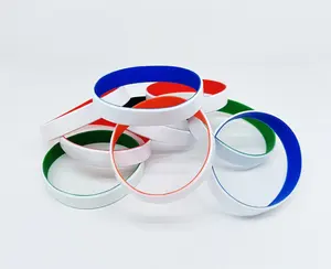 Dual Color Ideal For Your Brand Promotional And Campaign Fashionable Colorful Two Tone Color Custom Logo Silicone Bracelet