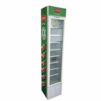 Réfrigérateur commercial vertical 105L à porte vitrée, vitrine réfrigérée à porte simple pour boissons