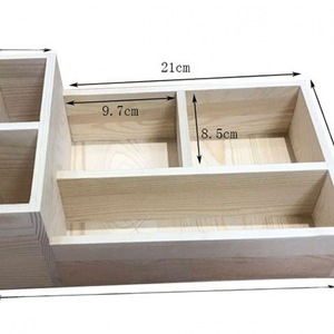 Caja organizadora de escritorio de madera con compartimento para tiza, para uso en aulas y oficinas, forma rectangular, montaje en mesa - Product Image 4