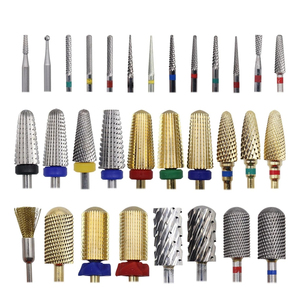 Ensemble de 10 fraises à ongles en carbure de tungstène 4XC, modèles Tornado, Volcano, Cône, Grand Cylindre, Longue Durée de Vie, Nano Violet - Product Image 1