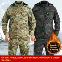 Combinaison de travail unisexe en polaire polyester épaisse, résistante à l'usure, chaude, anti-froid, camouflage, pour le travail en extérieur