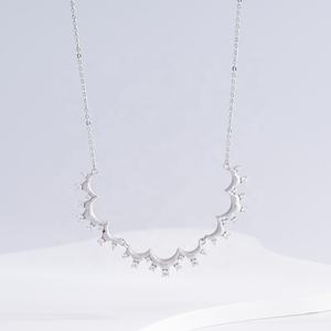 Precio de fábrica: Collar de plata 925 con circonita simple en forma de gota de agua, nudo moderno para niñas, moissanita, oro de 18k, collares superpuestos para mamá. - Product Image 3