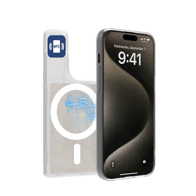 NFC Passive Multifunctional Magnetic Card Holder, Glow-in-the-Dark Flash PC Back Sticker Creative Phone Protective Clip