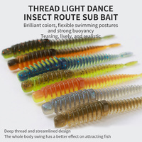 2024 nouveau Style 10 pièces d'insectes dansants légers flottants de 7.5cm avec appât souple à queue d'aiguille anti-fil salé et poisson