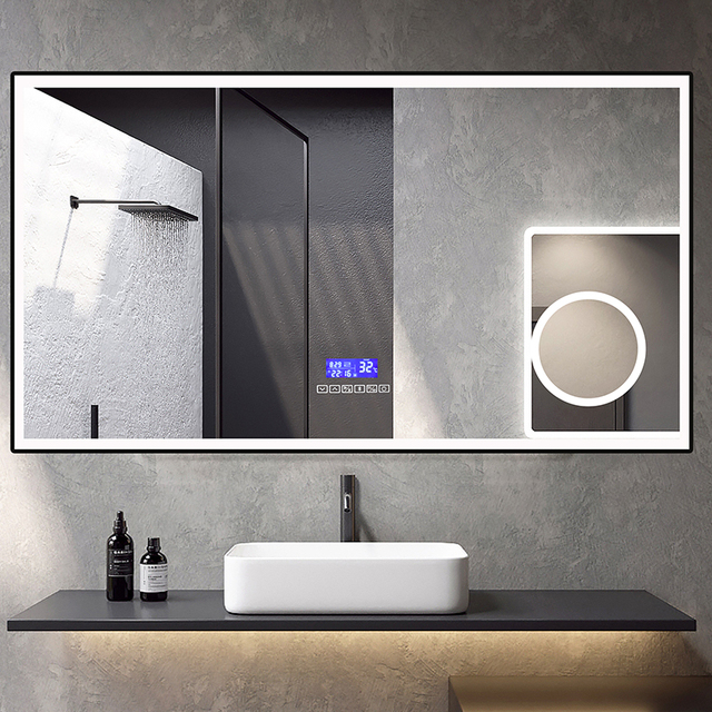 Wall Mounted Luxury Bathroom Led Mirror Touch Screen l bluetooth Music Speaker Led Bathroom Smart Mirror