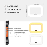 Anneau lumineux LED professionnel GVM de 18 pouces avec support et support pour téléphone, éclairage bicolore à intensité variable pour YouTube, vidéo en direct et maquillage