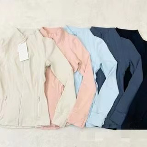 Nueva Chaqueta de Yoga Lulu de Doble Cara, Transpirable, para <span class=keywords><strong>Mujer</strong></span>, Corte Ajustado, Manga Larga, con Cuello Alto, para Deportes y Fitness - Product Image 2