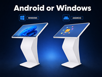 Kiosque tactile sur pied 43 pouces, affichage interactif d'informations en libre-service, Android, intérieur