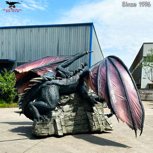 Hochwertiges realistisches anima tro nisches Drachen modell für den Innen-und Außenbereich Fiberglas Metall Stahl konstruktion Home Shopping Malls - Product Image 6