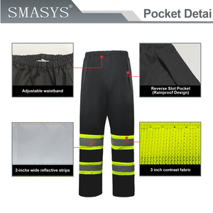 टिकाऊ ऑक्फोर्ड हाय काम के साथ काले बरसात के मौसम में बारिश के मौसम में सुरक्षा वयस्क वाटरप्रूफ विंडप्रूफ विंडकोट जैकेट जैकेट और पैंट सेट के साथ - Product Image 4