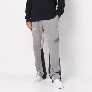 Fabricant de vêtements, vente en gros personnalisée de pantalons de survêtement en molleton français, pantalons de survêtement personnalisés avec graffitis, pantalons de survêtement évasés pour hommes, style streetwear - Product Image 6