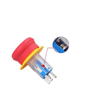 ปุ่มหยุดฉุกเฉินแบบหมุนเรืองแสงวงแหวนสีแดง สวิตช์ 220V สแตนเลสแบบมีสายพร้อมไฟ LED 5A IP65 อายุการใช้งาน 50000 รอบ - Product Image 2