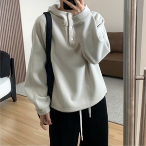 Sudadera con capucha y forro polar para mujer, talla grande, corte holgado, informal, para otoño e invierno, manga larga, color morado y beige, tallas ML, XL, 2XL, 3XL, 4XL - Product Image 4