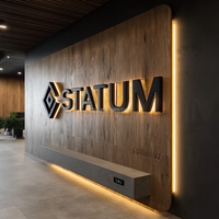 Enseigne murale lumineuse en métal avec lettres en relief 3D rétroéclairées par LED, logo d'entreprise, étanche, pour extérieur, devanture de magasin