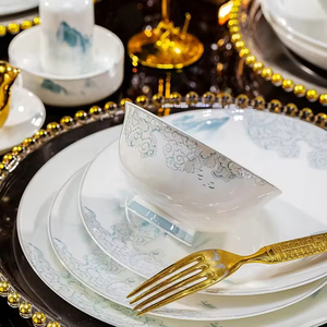 Juego de Platos y Tazones de Porcelana Fina con Diseño Elegante, Novedad en Oferta, Ideal para la Cena en Casa - Product Image 4