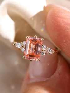 Bague en or avec diamant cultivé en laboratoire certifié IGI, or jaune, blanc ou rose massif, élégante bague de fiançailles ou de mariage pour femme, bijoux fins - Product Image 4