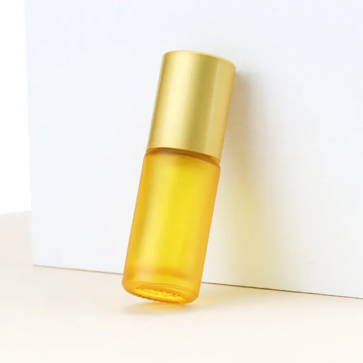Botella de bola de rodillo de 5Ml, botella de cristal esmerilado grueso de Perfume, rodillo de aceite de labios personalizado, 10Ml
