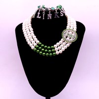 Personnalisé Noir Femmes Société Groupes Sororité Souvenir Bijoux Blanc Rose 1946 Liens Inc Colliers pour Dame Fête Cadeau